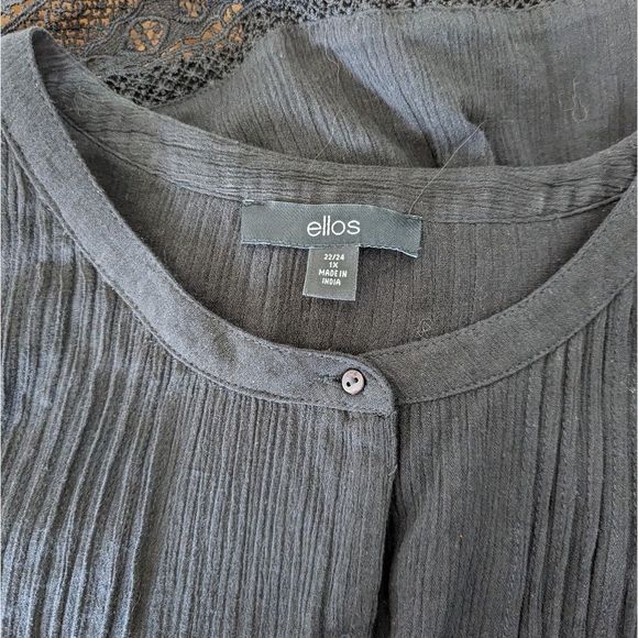 Ellos black trim crochet top 22-24 - Picture 7 of 10